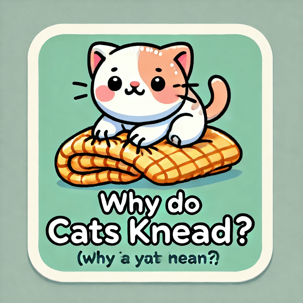 猫が毛布をフミフミしている可愛らしいイラスト