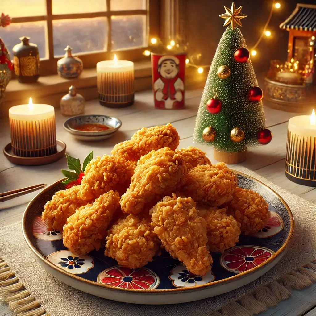 ケンタッキーチキン風の画像です！温かいクリスマスの雰囲気の写真