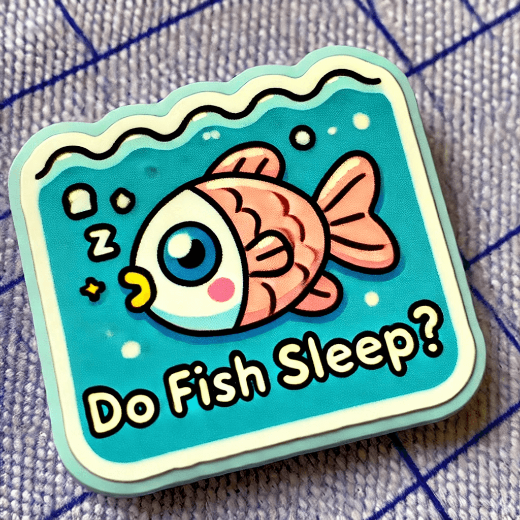 水中で目を開けたまま眠る魚を描いたユニークなイラスト